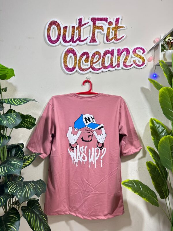 Drop sholder pink T-shirt